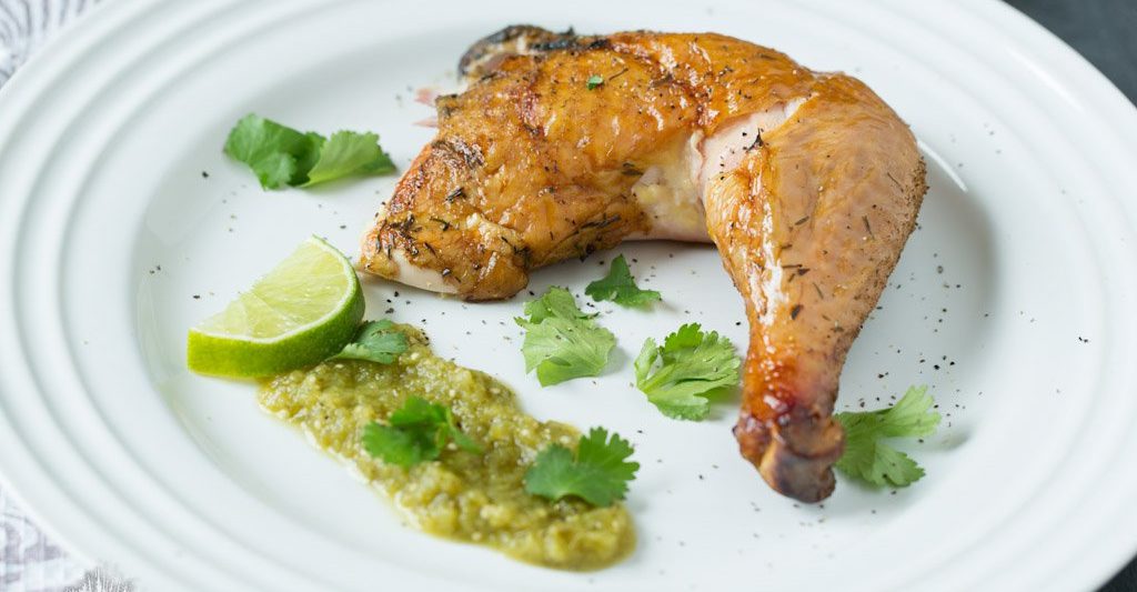 Smoked Chicken with Tomatillo Salsa