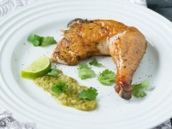 Smoked Chicken with Tomatillo Salsa