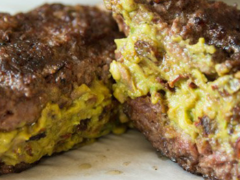 avocado stuffed burger