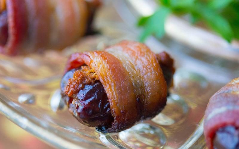 pumpkin stuffed bacon wrapped dates