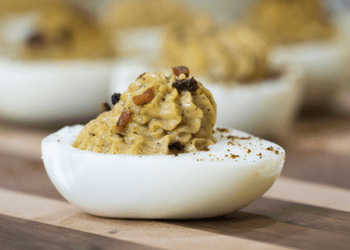 maple bacon coffee deviled eggs