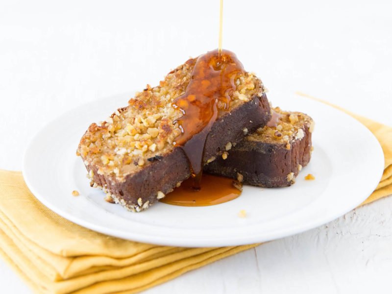 Baked Banana Chip Crusted French Toast