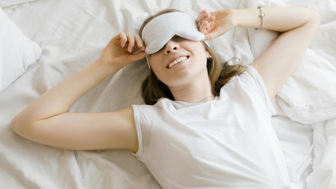 A woman getting ready for bed.